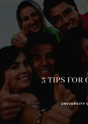 Students all giving the thumbs up with text that says, 3 tips for completing the FAFSA