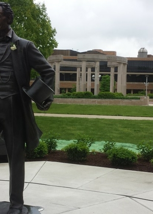A new sculpture of a smiling young Lincoln crafted by George Lundeen.