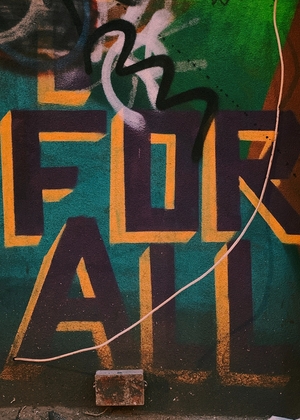 Photo of grafitti - text "For All"