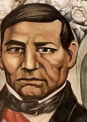 Panel of Piña mural in the Government Palace in Chihuahua, Mexico, honoring the liberators Abraham Lincoln, Benito Juárez and Simón Bolivar.