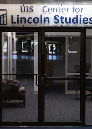 The Center for Lincoln Studies is located on the first floor of the Performing Arts Center.