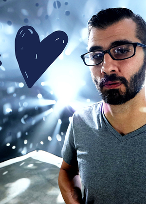 Choose Kindness -  Safe2Help Illinois logo, heart, man with glasses