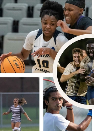 Athletics students playing sports