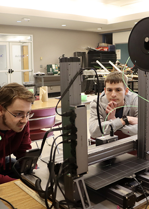 Students working in lab