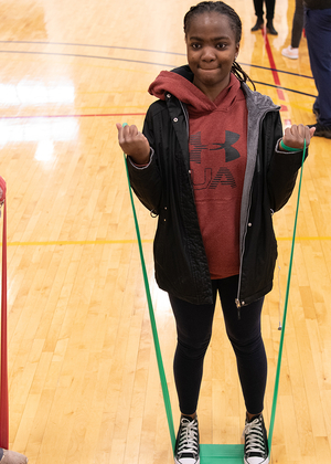 Student at Health & Safety Fair