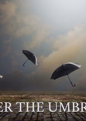 Umbrellas falling from the sky with the text "Under the Umbrella."