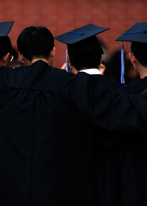 four international students graduation