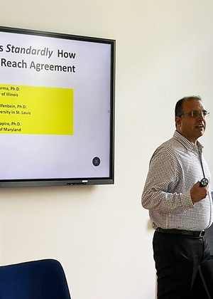 Sharma presenting in Italy