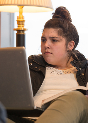 Student learning on computer