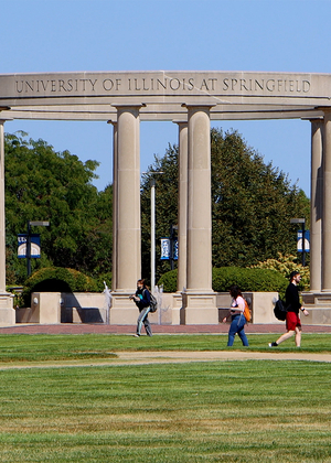 Students walking on campus