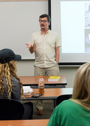 Professor teaching class