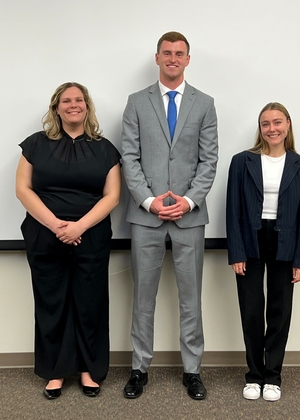 Three members of the 2023-2024 UIS Speech and Debate Team