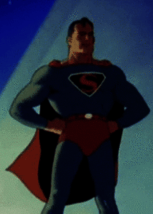 Superman in superman stance.