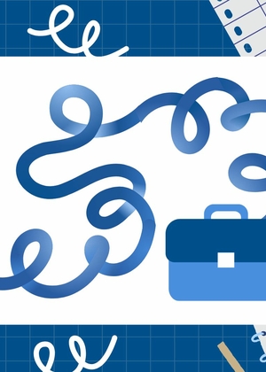 a squiggly line from a graduate to a briefcase