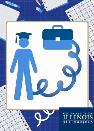 a squiggly line from a graduate to a briefcase