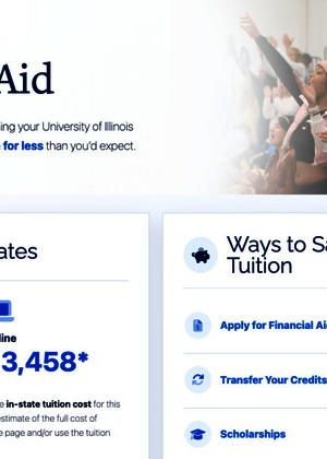 Tuition estimates and ways to save at university webpage.