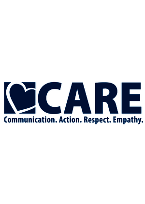 CARE logo with heart symbol and acronym definitions.