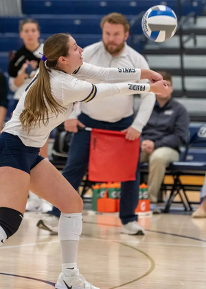 Kendall Johnson #14. Volleyball vs. Upper Iowa University Friday, November 7, 2025.