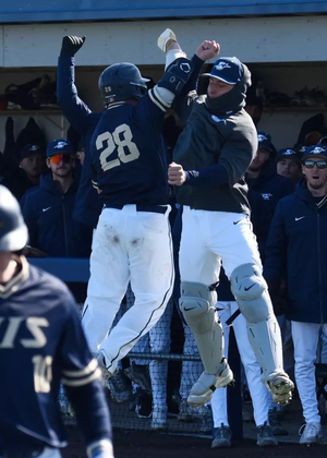 UIS baseball celebrates home run