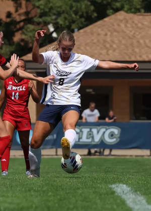 Rachel Riney playing soccer