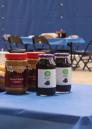 Photo of food supplies for PBJ Springfield event