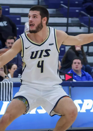 Evan Simon playing basketball