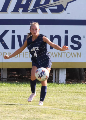 Abby Vaughn playing soccer at Kiwanis Stadium