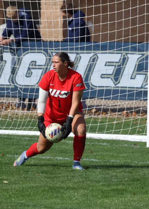 UIS goalkeeper Gigi Yurevich in goal