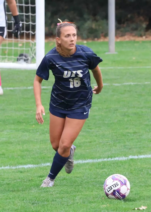 Brooke Biffar playing soccer