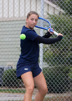 Jane Carter playing tennis