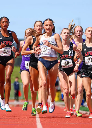 Maddie Miller in outdoor track race