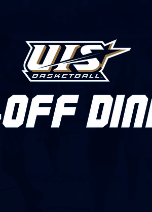UIS Basketball Tip-Off graphic with basketball logo and images of UIS men's and women's basketball athletes making layups