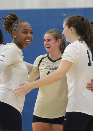 Volleyball team celebration
