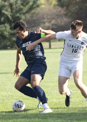 Lucas Harris battling for possession of the ball