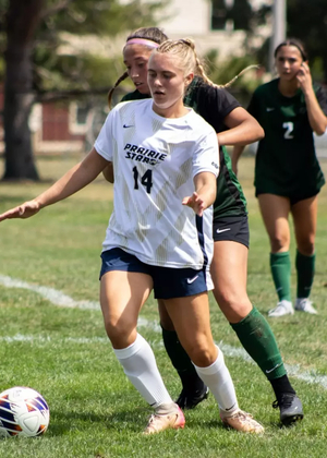 Addison Wittenberg playing soccer