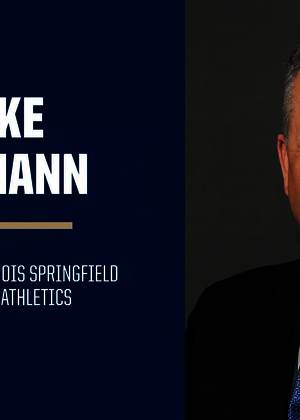 Mike Hermann's headshot. Mike Hermann. University of Illinois Springfield Director of Athletics. UIS Athletics Logo.