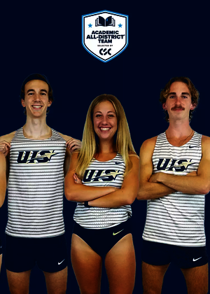 Noah Tegeler, Emma Leahy, Jordan Serrano, Cort Ross, Maddie Miller, Briar Nevills. CSC Academic All-District Team logo