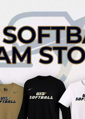 UIS Softball Team Store, images of store items including t-shirts and jackets