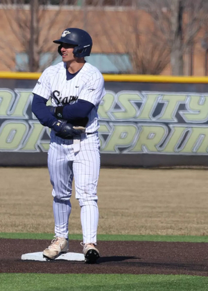 Tommy Atkinson standing on second base