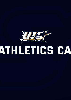 A graphic featuring UIS Athletics logo, "UIS Prairie Stars" with the text, "UIS Athletics Camps", on a blue background with the star logo featured faintly