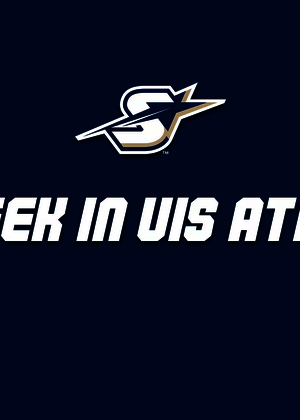 This Week in UIS Athletics, UIS "S" logo, white text on UIS blue background