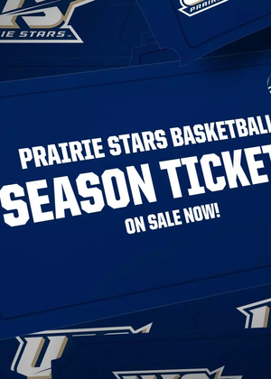Prairie Stars Basketball Season Tickets on Sale Now - Background of UIS logo on tickets. HomeTown Ticketing logo