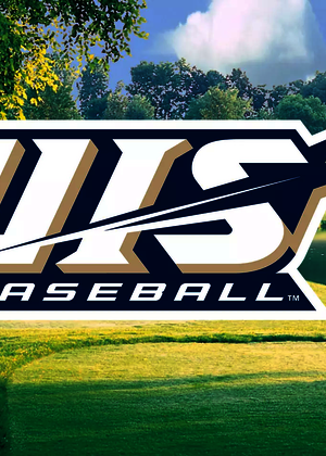 UIS BASEBALL logo overlaying a photo of The Rail golf course