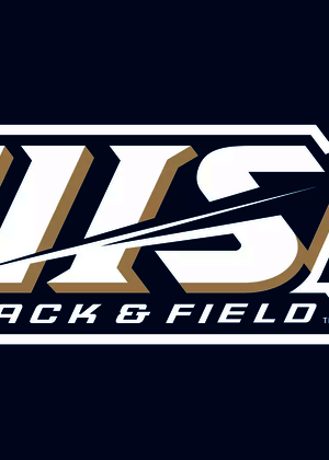 UIS Track & Field logo on blue background