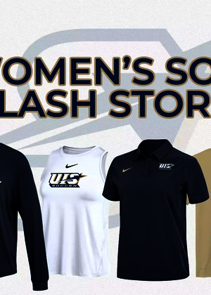 UIS Women's Soccer Flash Store, images of assorted gear in UIS colors