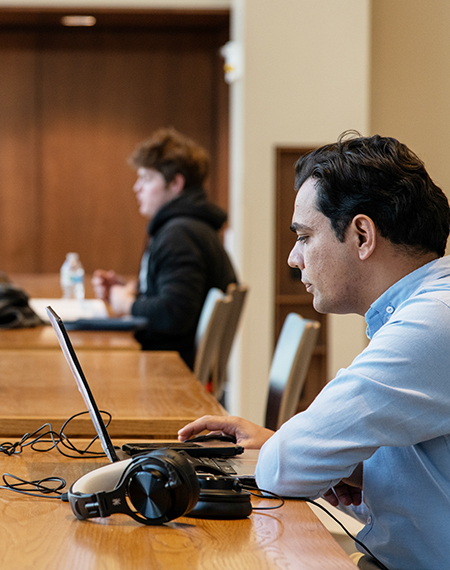 Student using computer