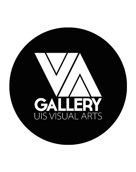 VA Gallery UIS Visual Arts logo, black circle with white text.