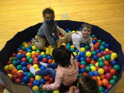 kids in ball pit
