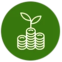 icon of a plant sprouting out of coins