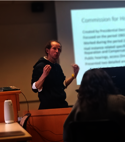 Dr. Ramirez-Trevino giving a lecture.